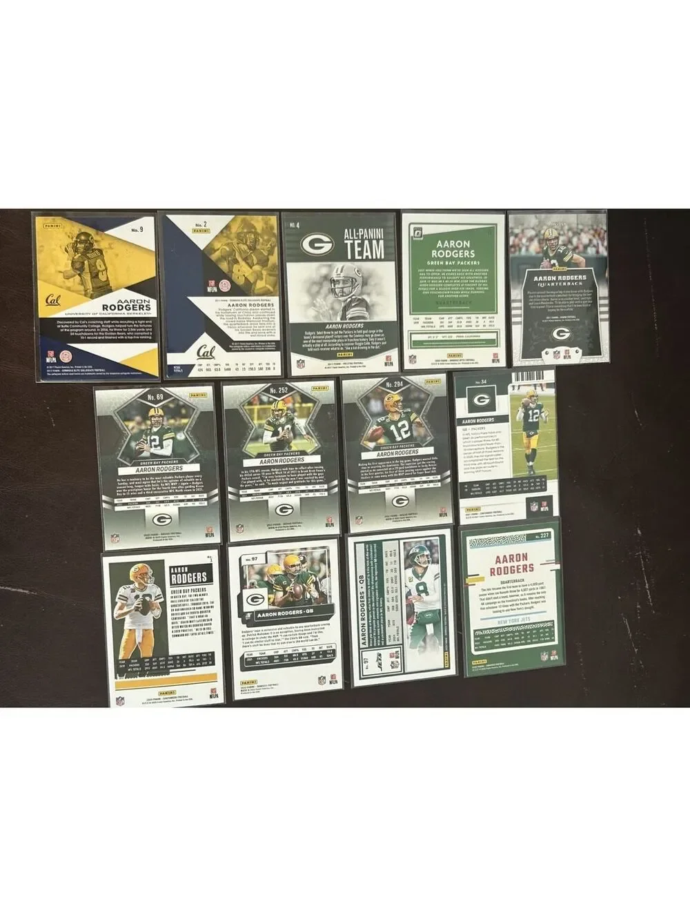 QB AARON RODGERS PANINI COLLECTION DONRUSS/MOSAIC/CONTENDERS + 13 CARD NM LOT